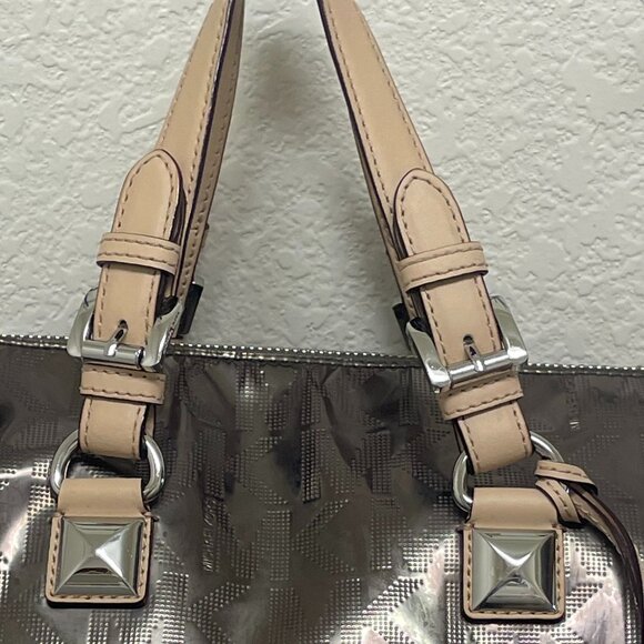 Michael Kors Grayson Mirror Metallic Bronze Medium Satchel - Picture 11 of 14